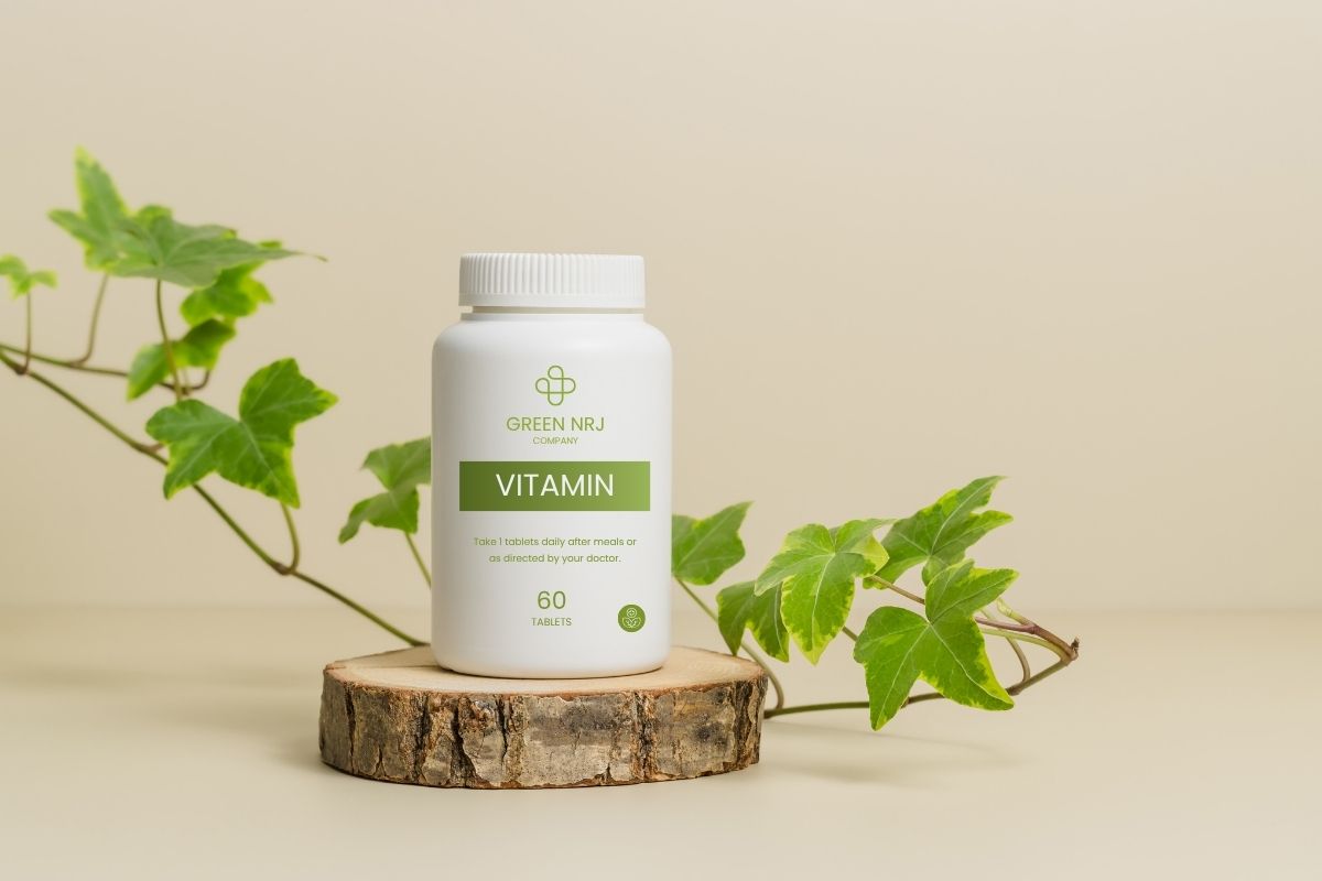 Green and Cream Modern Vitamin Product Feature Instagram Post